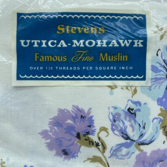 Stevens Utica Mohawk Twin Flat Sheet Queen Marie Pattern Floral Cotton USA Made - Picture 2 of 16